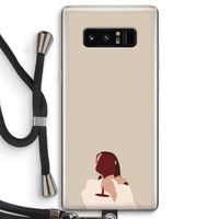 I drink wine: Samsung Galaxy Note 8 Transparant Hoesje met koord