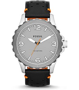 Horlogeband Fossil JR1449 Leder Zwart 22mm