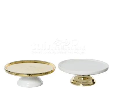 Etagère Keramiek Wit Goud Ø10cm Assorti 1st