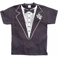 Smoking verkleed T-shirt zwart voor heren - Carnaval gangster verkleedkleding - thumbnail