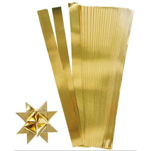 200x Papieren hobby/knutselen vlechtstroken - metallic goud - 45 x 1 cm - kerststerren maken