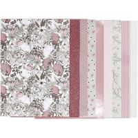 Creativ Company Design papierblok, afm 21x30 cm, 120+128 gr, beige, bruin, roze, wit, 24 vel/ 1 doos - thumbnail