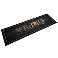 VidaXL Keukenmat wasbaar koffietekst 45x150 cm fluweel VidaXL Keukenmat wasbaar koffietekst 45x150 cm fluweel