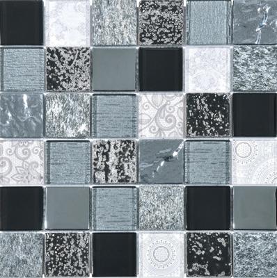 Mozaïek tegels Elementen Zwart 30x30 - Vierkant Wandtegels Glas