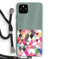 Gekleurde driehoekjes: Pixel 5a 5G Transparant Hoesje met koord