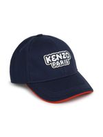 Kenzo Kids casquette en coton à logo appliqué - Bleu