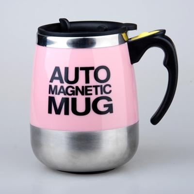 2 stks automatische mengbeker koffie kopje draagbare huishoudelijke mixer (roze)