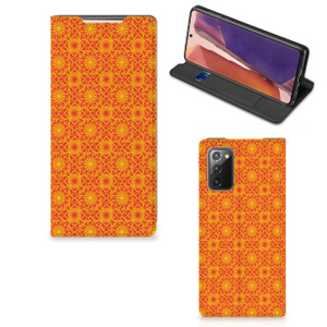 Samsung Galaxy Note20 Hoesje met Magneet Batik Oranje