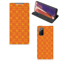 Samsung Galaxy Note20 Hoesje met Magneet Batik Oranje