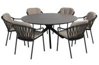 Manitoba diningset met Locarno tafel antraciet rond dia. 160 cm Taste - Taste
