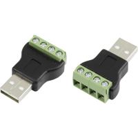 TRU COMPONENTS LT-USB4M USB-connector met schroefaansluiting Stekker, recht USB-stekker type A Inhoud: 1 stuk(s) - thumbnail