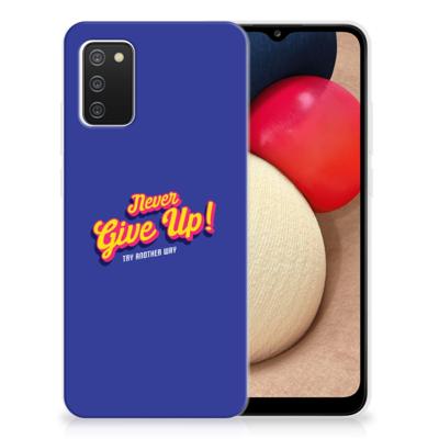 Samsung Galaxy A02s | Siliconen hoesje | met naam Never Give Up Samsung Galaxy A02s | Siliconen hoesje | met naam Never Give Up