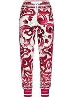 Dolce & Gabbana pantalon de jogging à imprimé Maiolica - Blanc - thumbnail