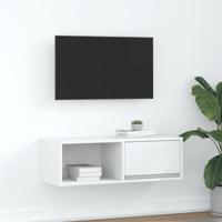 TV-meubel 80x31x25,5 cm bewerkt hout wit