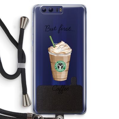 But first coffee: Honor 9 Transparant Hoesje met koord