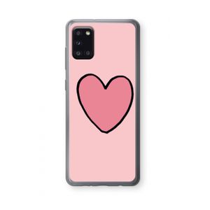 Hartje: Samsung Galaxy A31 Transparant Hoesje