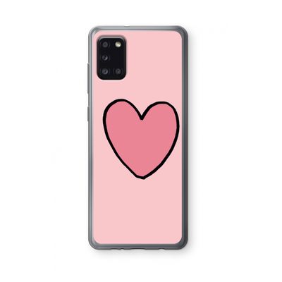 Hartje: Samsung Galaxy A31 Transparant Hoesje