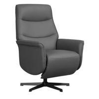 Leen Bakker - Relaxfauteuil Boaz -elektrisch Verstelbaar - Antraciet - Polyester - Grijs - 49x50x111 Cm
