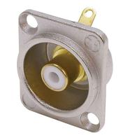 Neutrik NF2D9 Cinch-connector Flensbus, contacten recht Aantal polen: 2 Zilver, Wit 1 stuk(s)