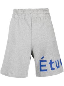 Etudes short en coton biologique à logo imprimé - Gris