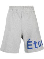 Études Studio short en coton biologique à logo imprimé - Gris