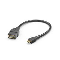 Hama USB-adapterkabel OTG Micro-USB-stekker - USB-A-aansluiting 15 Cm Zwart - thumbnail