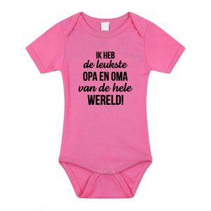 Leukste opa en oma cadeau baby rompertje roze meisjes
