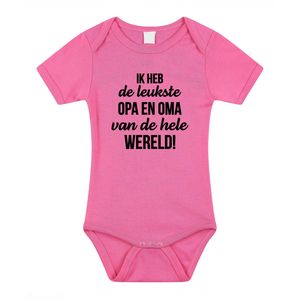 Leukste opa en oma cadeau baby rompertje roze meisjes