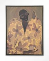 Urban Cotton Wandkleed 'Twins' 80 x 110cm in Floating Frame - black