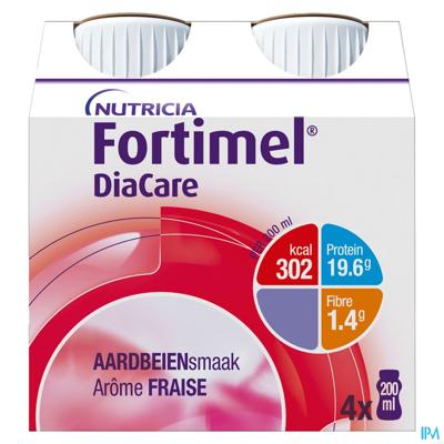 Fortimel DiaCare aardbeiensmaak 4x200ml