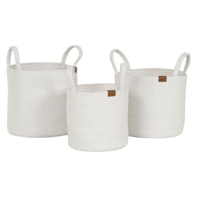Mandenset Home ESPRIT Wit Modern 30 x 30 x 28 cm (3 Onderdelen)