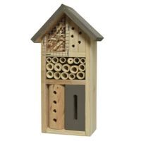 Grijs insectenhotel huisje 26 cm