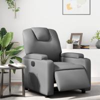 Fauteuil verstelbaar elektrisch kunstleer grijs