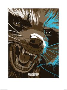 Kunstdruk Guardians of The Galaxy Rocket Raccoon 60x80cm