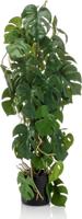 Monstera 3 stems h75 cm kunstbloem zijde nepbloem - Emerald