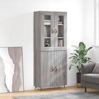 Hoge kast 69,5x34x180 cm bewerkt hout grijs sonoma eikenkleurig