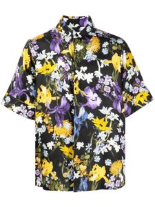 ERDEM chemise en lin à fleurs - Noir