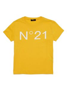 Nº21 Kids t-shirt en coton à logo imprimé - Jaune