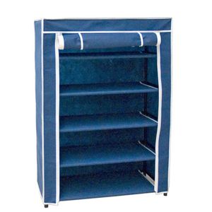 Opvouwbaar camping schoenenrek/schoenenkast blauw 60 x 30 x 88 cm   -