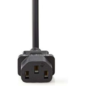 Voedingskabel | Schuko male haaks - C13 (IEC-320-C13) | 2,0 m | Zwart