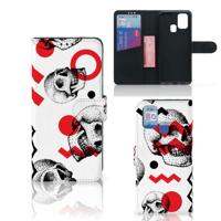Telefoonhoesje met Naam Samsung Galaxy M31 Skull Red