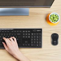 Logitech Wireless Combo MK270 toetsenbord Inclusief muis RF Draadloos QWERTY Zwart, Zilver - thumbnail