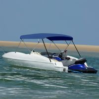 VidaXL Biminitop 4-boogs 243x(230-244)x137 cm marineblauw VidaXL Biminitop 4-boogs 243x(230-244)x137 cm marineblauw