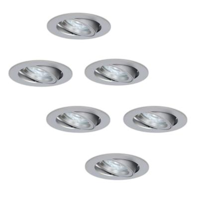 6x Jose LED Inbouwspots - 5W 450 Lumen - 6000K - Kantelbaar - RVS