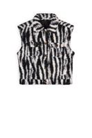 NoBell Meisjes teddy gilet print - Beddy - Zwart