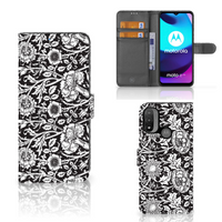 Motorola Moto E20 | E30 | E40 Hoesje Black Flowers