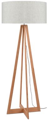 Good&Mojo Vloerlamp 'Everest' Bamboe en Eco linnen, kleur Beige