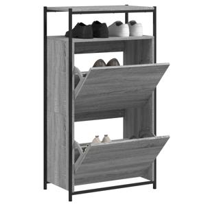 VidaXL Schoenenkast 60x34x112 cm bewerkt hout grijs sonoma eikenkleur