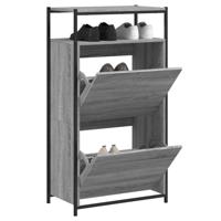 VidaXL Schoenenkast 60x34x112 cm bewerkt hout grijs sonoma eikenkleur