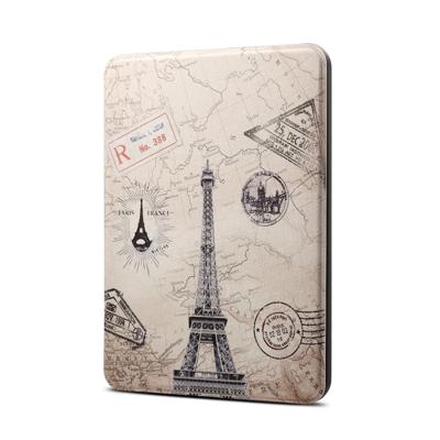 Eiffeltoren patroon horizontaal flip PU + TPU lederen beschermhoes voor Amazon Kindle Paperwhite 4 (2018), met slaap & Wake-up functie neer